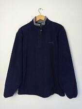 Schott NYC Vintage Fleece 1/4 Zip Navy Blue Polar  Jacket Jumper - Men's Large