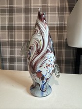 vintage Murano-style art glass fish vase/ornament End Of Day 25cm