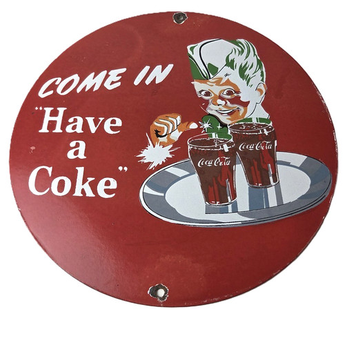 Vintage coca cola - cola, porcelain