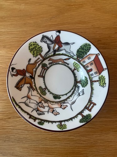 Coalport hunting scene round - hunting,