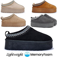 LADIES PLATFORM MEMORY FOAM SHOES WARM SLIP ON IN OUT DOOR SNUGG SLIPPERS BOOTS