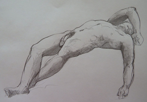 Academic drawing male nude - drawing,