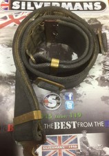 1937 pattern British Army webbing Equipment belt + rear buckles all good [09016]