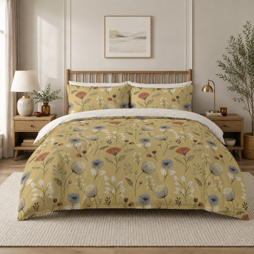 Floral duvet cover reversible - floral,