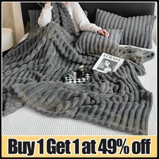 Large Ribbed Faux Fur Warm
