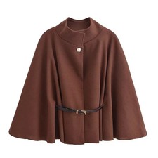 Ladies Belted Poncho Cape
