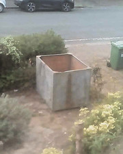 Vintage galvanised water tank - water,