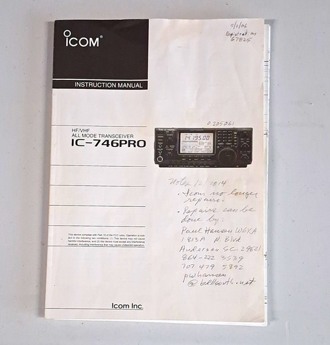 Icom 746pro instruction - ic-746pro,