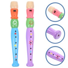  2 Pcs Recorder Instrument for Kids 6 Hole Piccolo Creative Cartoon Flute Child