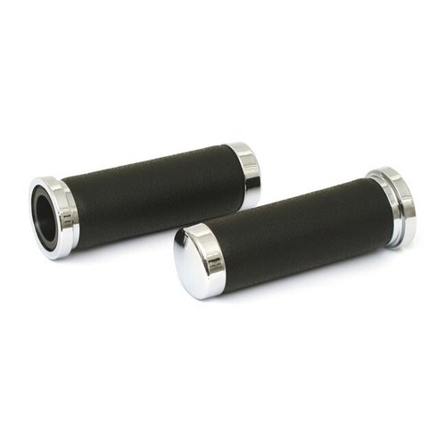 Black chrome grips fit - black, &