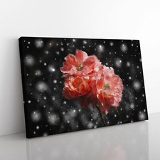 Three Pink Flowers Canvas Wall