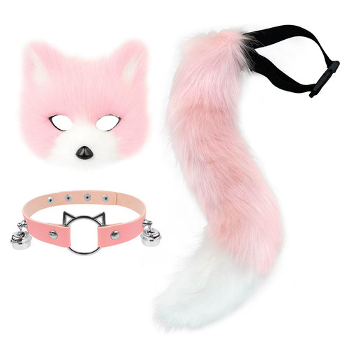 Faux fur fox mask - wolf, cat