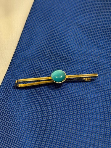 Vintage gold plated bar tie - gold,