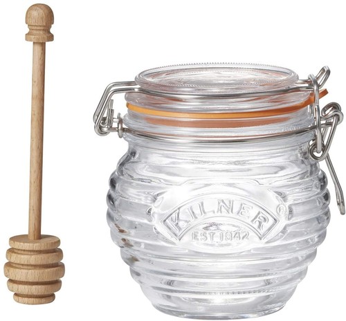 Kilner clip top honey jar - honey, with
