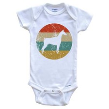 Doberman Vintage Retro Doberman Dog Circle Icon One Piece Baby Bodysuit