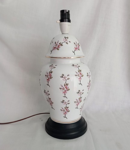 Vintage pink flower ginger jar - vintage,