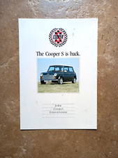 CLASSIC MINI JOHN COOPER GARAGES S IS BACK BROCHURE RSP RARE WORKS ROVER MPI