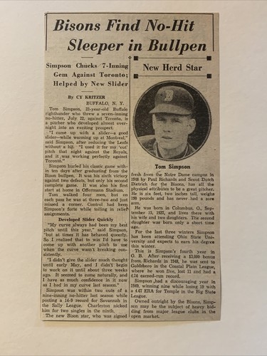 Tom simpson buffalo bisons - tom,