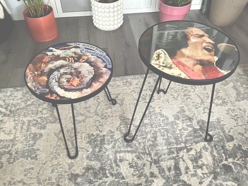 Retro record theme side table - theme,