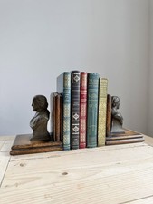 Spelter Metal Bust Bookends of