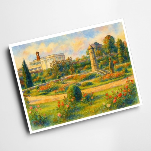 Print rose garden - print, &