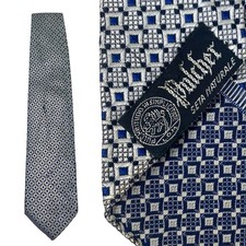 VINTAGE 1940s Silk Tie Silver