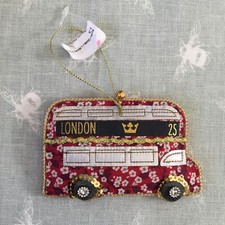 BNWT Liberty Christmas Tree Decoration London Bus Floral Fabric