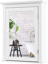 White Mirrored Storage Cabinet