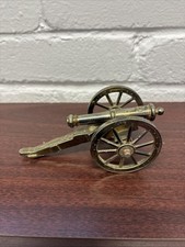 Cannon Brass Canon Artillery Piece Model 19 x 7cm Vintage Military Ornament