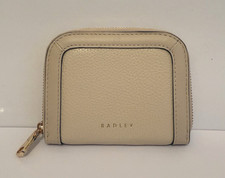 Radley Beige Leather Small Zip Around Purse - New with Dust Bag