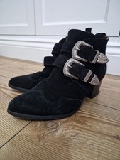 Topshop Ladies Black Suede