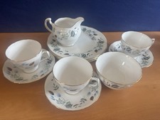 Vintage Colclough Linden Design Tea Set Milk Jug Sugar Bowl,3 Cups/Saucers Etc