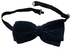 Bow Tie Vintage Velvet Mens Bowtie 1970s 1980s Midnight Navy Blue