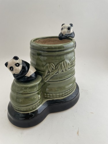 Vintage planter panda bears - planter,