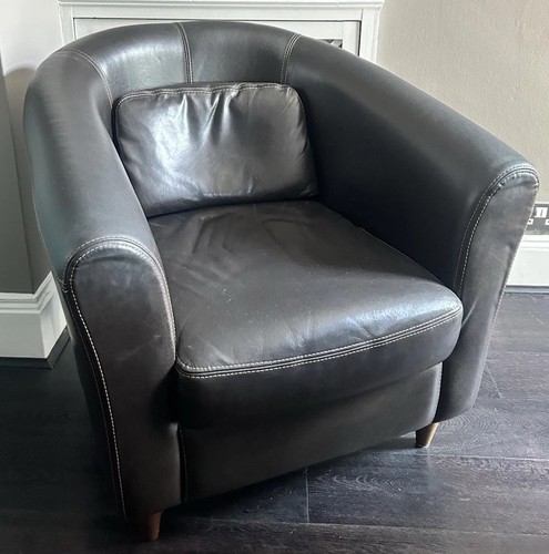 Otium black leather tub - leather,