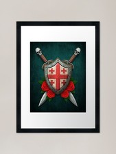 Georgian Flag on a Worn Shield