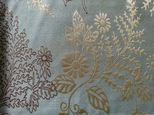 Pale green floral furnishing - floral,
