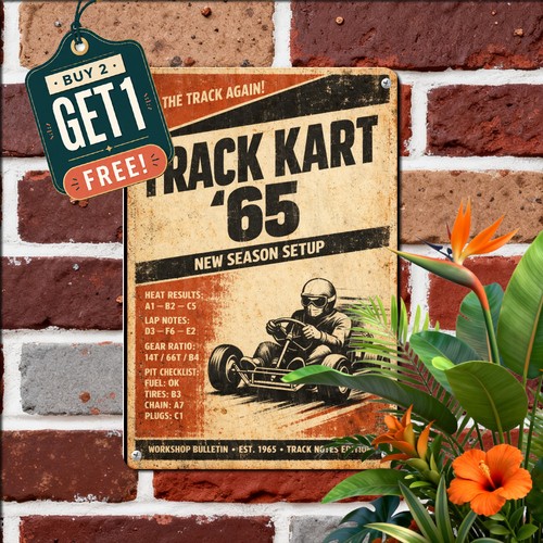 Vintage 1965 kart trophy - go,
