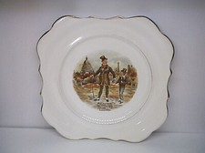 Lancaster & Sandland English Ware Dickens Square Plate Micawber & David 7 7/8"