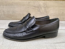 Vintage Moreschi Italy Russell & Bromley Full Black Leather Slip on Shoes Size 6