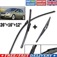 For Vauxhall Corsa D 06-14 56 57 till 65 Front & Rear Windscreen Wiper Blade Set