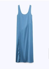 Zara Long steel Blue Satin
