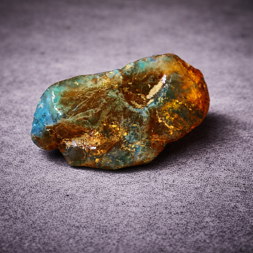 Rare blue amber rough stone - amber,