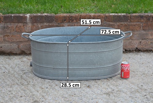Vintage old galvanized bath - vintage,