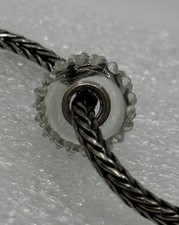Authentic Trollbeads wintry Ice Murano Glass Charm