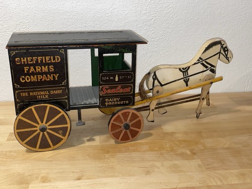 1930 horse drawn milk - milk, wagon