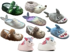 Kids Childrens Novelty Slippers Animals Cute Fun Colourful Soft Mermaid Unicorn