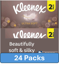 Kleenex Ultra Soft Facial Tissue Boxes - Pack of 24 - 1536 Total Tissues