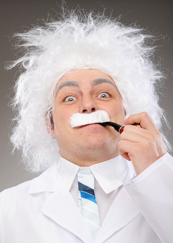 Mens crazy mad - scientist, white