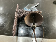 Cast Iron Wall Bell Leaping Salmon Decoration Hard Wearing A Great Ringer Angler